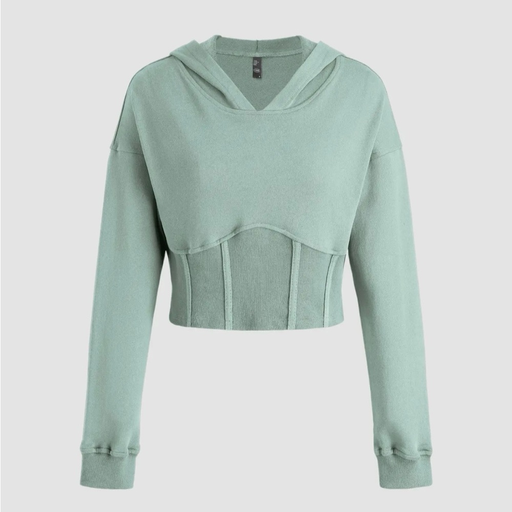 Mint green Cropped corset sweater